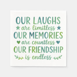 Watercolor Friendship Quote Serviette
