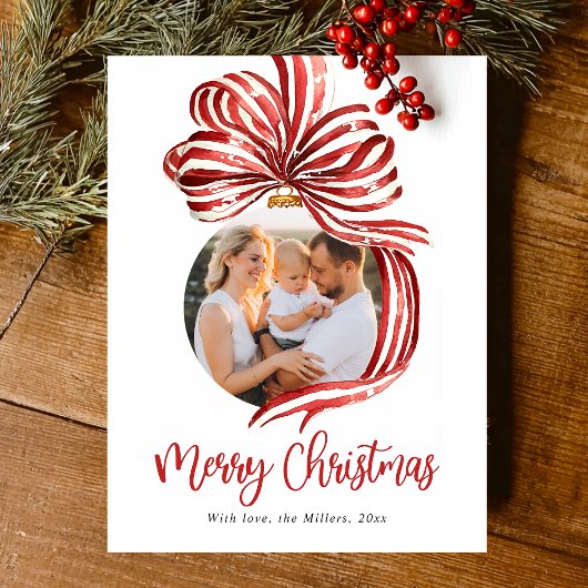 Watercolor Frohe Weihnachten Rot