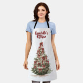 Watercolor Frohe Weihnachtsbaum | Kochschürze Schürze (Getragen)