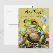 Watercolor Frosch Funny Custom Text & Name Postkarte (Vorne/Hinten)