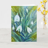 Watercolor-Frühlings-Blumen Snowdrops Gruß-Karte Karte (Gelbe Blume)