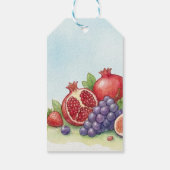 Watercolor Fruit Abundance, Tu Bishvat Background Geschenkanhänger (Rückseite)