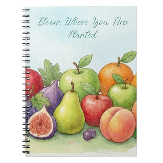 Watercolor Fruit Abundance, Tu Bishvat Background Notizblock (Vorderseite)