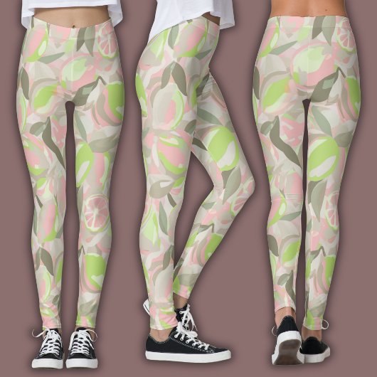 Watercolor Fruit Pattern | Vibrant Citrus Leggings
