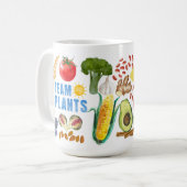 Watercolor Fruit Veggie Collage Vegetarian Vegan Kaffeetasse (Vorderseite Links)