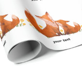 Watercolor Fuchs Familie Süß Geschenkpapier (Rolleneckpunkt)