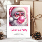 Watercolor Funny Santa Sunglasses Christmas Invite Einladung