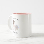 Watercolor Future Frau Bride Name | Monogramm-Tass Zweifarbige Tasse (Vorderseite Links)