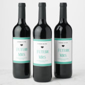 Watercolor Future Mrs Wine Label Weinetikett (Flaschen)