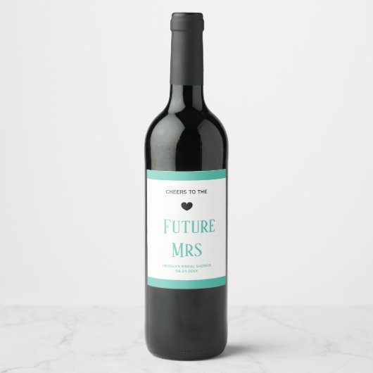Watercolor Future Mrs Wine Label Weinetikett (Vorderseite)