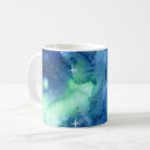 Watercolor-Galaxie-Raum-Tasse Kaffeetasse (Vorderseite Links)