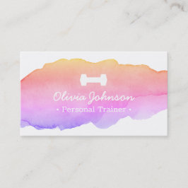 Watercolor-Galaxie-Rosa-weiblicher Fitness-Trainer Visitenkarte