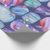 Watercolor Galaxy Patchwork Geschenkpapier (Ecke)