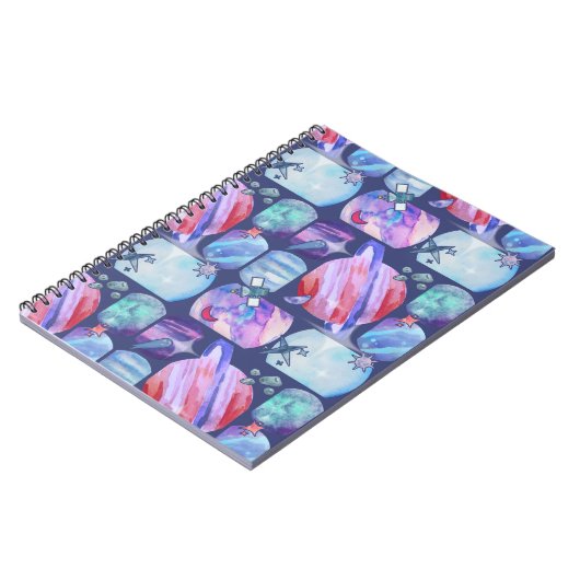 Watercolor Galaxy Patchwork Notizblock (Linke Seite)