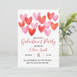 WATERCOLOR GALENTINES DAY PARTY INVITATION EINLADUNG