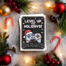 Watercolor Gaming Gamer Weihnachtskarte