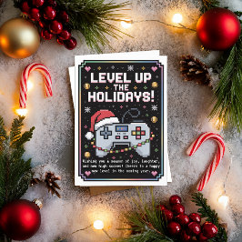 Watercolor Gaming Gamer Weihnachtskarte Feiertagskarte