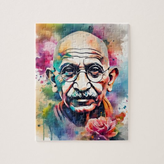 Watercolor Gandhi Puzzle (Vertikal)