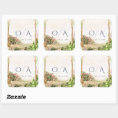 Watercolor Garden Arch Monogram Wedding Quadratischer Aufkleber (Blatt)