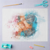 Watercolor Garden Bicycle Decoupage Tissue Paper Seidenpapier (Basteln)