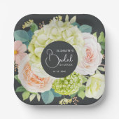 Watercolor Garden Florals Brautparty Pappteller (Vorderseite)