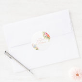 Watercolor Garden Flower Envelope, Botanic Florals Runder Aufkleber (Umschlag)