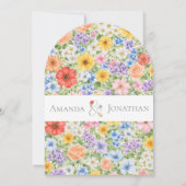 Watercolor Garden Flower Wedding Invitation Einladung (Rückseite)