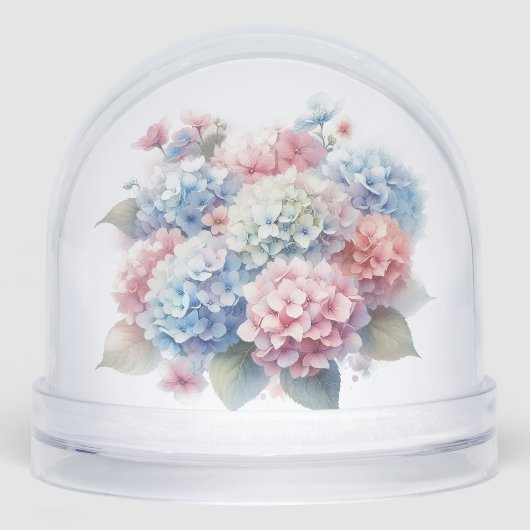Watercolor Garden Hydrangeas in Pastel Schneekugeln (Vorderseite)