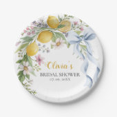 Watercolor Garden Lemon Citrus Bridal Shower  Pappteller (Vorderseite)
