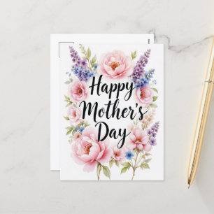 Watercolor Garden Mothers Day Artistic Floral Feiertagspostkarte