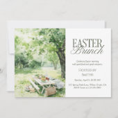 Watercolor Garden Picnic Easter Brunch Elegant Einladung (Vorderseite)