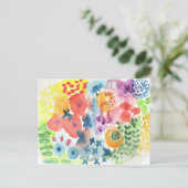 Watercolor Garden Postkarte (Stehend Vorderseite)