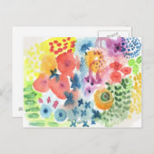Watercolor Garden Postkarte (Vorne/Hinten)