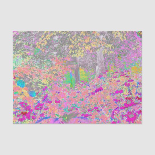 Watercolor Garden Sunrise with Purple Flowers Seidenpapier (Vorderseite)