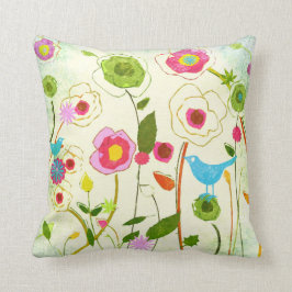 Watercolor-Garten-Blumen Kissen
