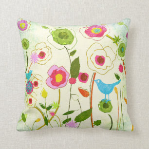 Watercolor-Garten-Blumen Kissen