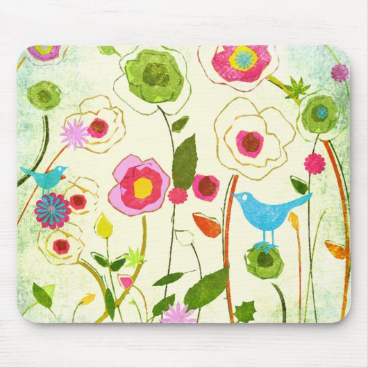 Watercolor-Garten-Blumen Mousepad (Vorne)