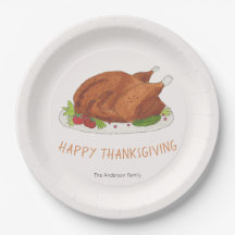 Watercolor gebratener Truthahn Thanksgiving