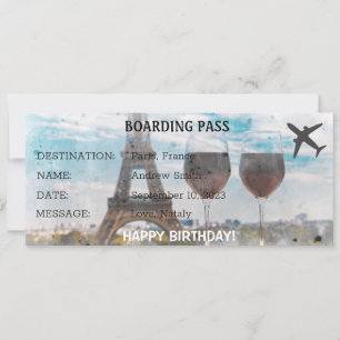 Watercolor Geburtstagskarte Paris