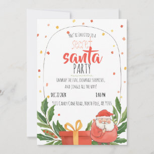 Watercolor-Geheim-Santa-Weihnachtsfeier Einladung