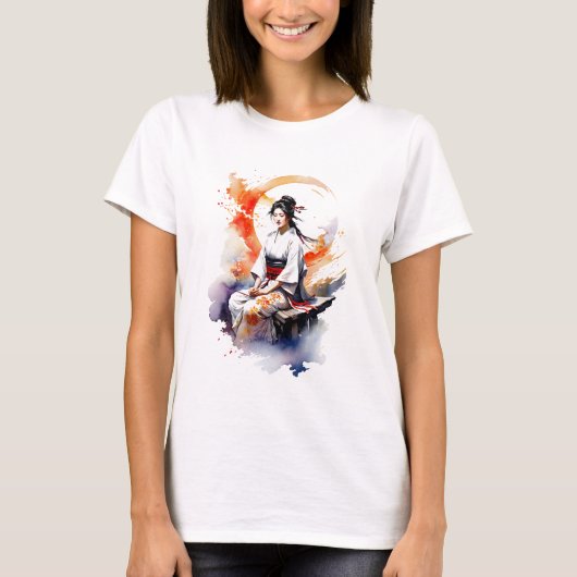 Watercolor Geisha T-Shirt (Vorderseite)