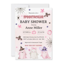 Watercolor-Geister-Einladung zur Babyparty an Hall