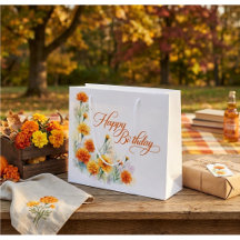 Watercolor Gelb Orange Tagetes Alles Gute zum Gebu