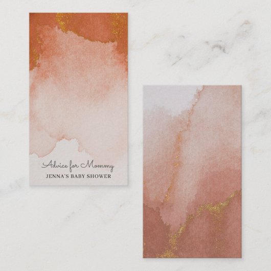 Watercolor gemstone orange Babydusche Beratung Begleitkarte (Vorne/Hinten)