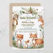 Watercolor-Gender-Neutral-Babydusche Einladung (Vorne/Hinten)