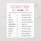 Watercolor Gender Reveal Celebrity Baby Girl Names (Rückseite)