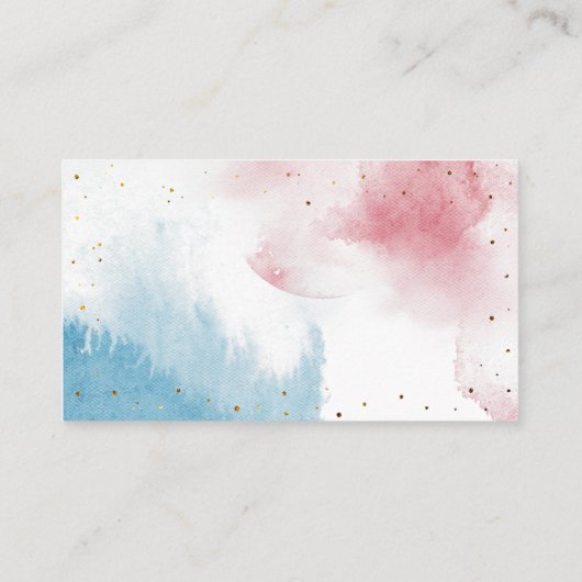 Watercolor Gender Reveal Diaper Raffle Ticket Begleitkarte (Rückseite)