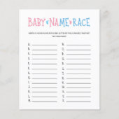 Watercolor Gender zeigt Baby Name Race Game (Vorderseite)