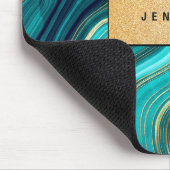 Watercolor Geode Green Agate Malachite Mousepad (Ecke)