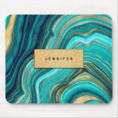 Watercolor Geode Green Agate Malachite Mousepad (Vorne)